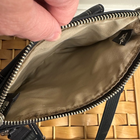 Coach Black Pebble Leather Crossbody Bag Silver Hardware Minimalist Luxe EUC - Picture 3 of 8